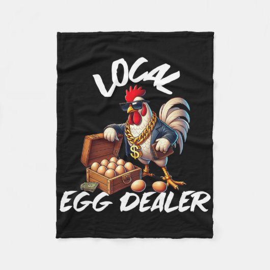 Lokaler Eierhändler Retro-Huhn Lustiger Bauer Oste Fleecedecke (Vorderseite)