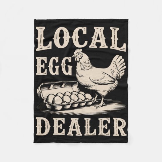 Lokaler Eierhändler Retro-Huhn Lustiger Bauer Oste Fleecedecke (Vorderseite)