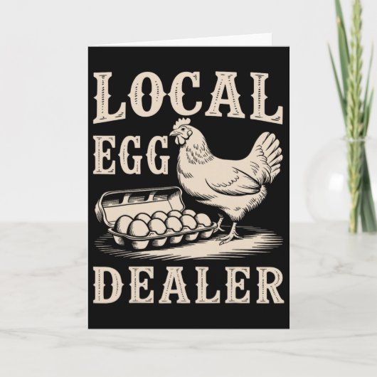 Lokaler Eierhändler Retro-Huhn Lustiger Bauer Oste Karte (Vorderseite)