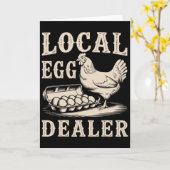Lokaler Eierhändler Retro-Huhn Lustiger Bauer Oste Karte (Gelbe Blume)