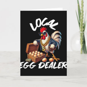 Lokaler Eierhändler Retro-Huhn Lustiger Bauer Oste Karte