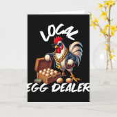 Lokaler Eierhändler Retro-Huhn Lustiger Bauer Oste Karte (Gelbe Blume)