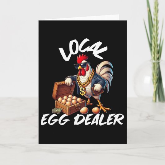 Lokaler Eierhändler Retro-Huhn Lustiger Bauer Oste Karte (Vorderseite)