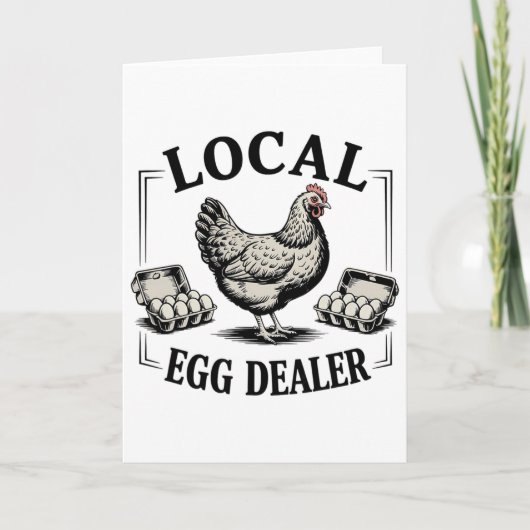 Lokaler Eierhändler Retro-Huhn Lustiger Bauer Oste Karte (Vorderseite)
