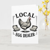 Lokaler Eierhändler Retro-Huhn Lustiger Bauer Oste Karte (Gelbe Blume)