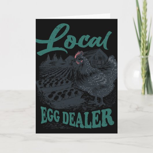 Lokaler Eierhändler Retro-Huhn Lustiger Bauer Oste Karte (Vorderseite)