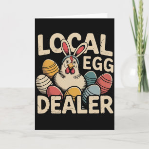 Lokaler Eierhändler Retro-Huhn Lustiger Bauer Oste Karte