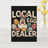 Lokaler Eierhändler Retro-Huhn Lustiger Bauer Oste Karte (Gelbe Blume)