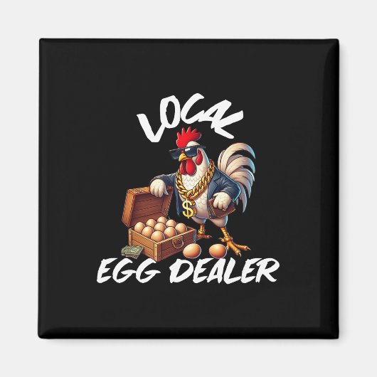 Lokaler Eierhändler Retro-Huhn Lustiger Bauer Oste Magnet (Vorne)