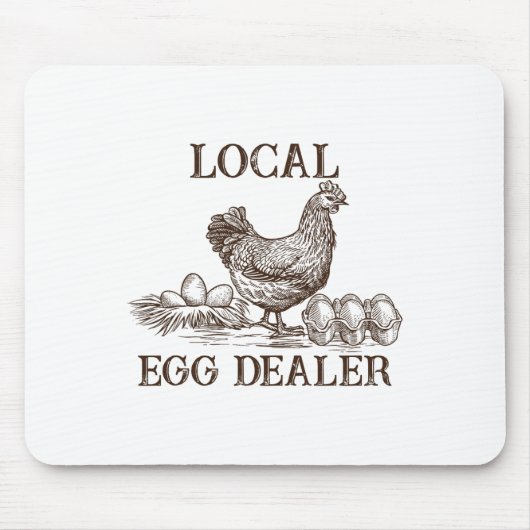 Lokaler Eierhändler Retro-Huhn Lustiger Bauer Oste Mousepad (Vorne)