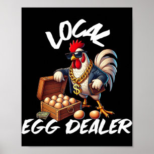 Lokaler Eierhändler Retro-Huhn Lustiger Bauer Oste Poster