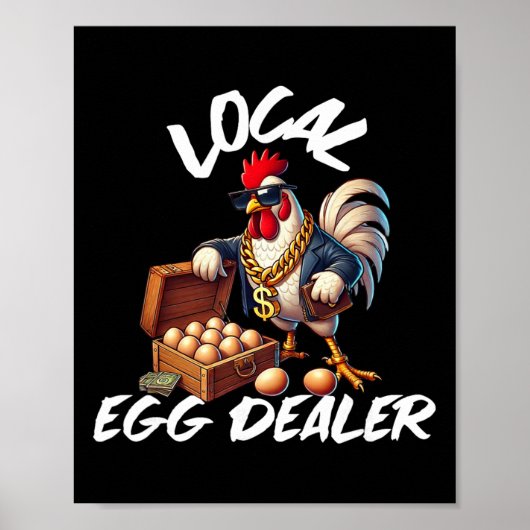 Lokaler Eierhändler Retro-Huhn Lustiger Bauer Oste Poster (Vorne)