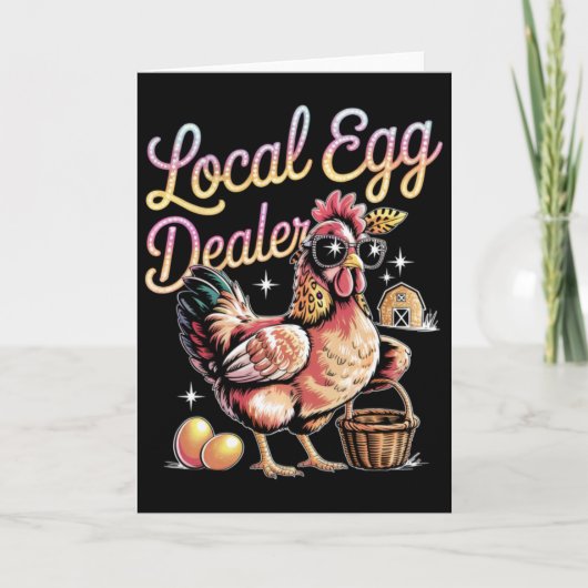 Lokaler Eierhändler Retro Lustiges Ostern Hühnerfa Karte (Vorderseite)