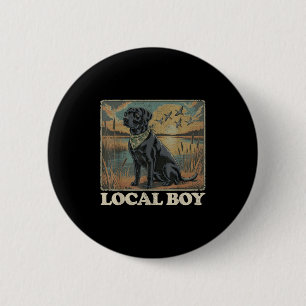 Lokaler Junge schwarzes Labor Jagd Hunde Marsch Sz Button