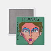 Lokaler Künstler, Dank, Text bearbeiten Magnet (Vorderseite/Rückseite)