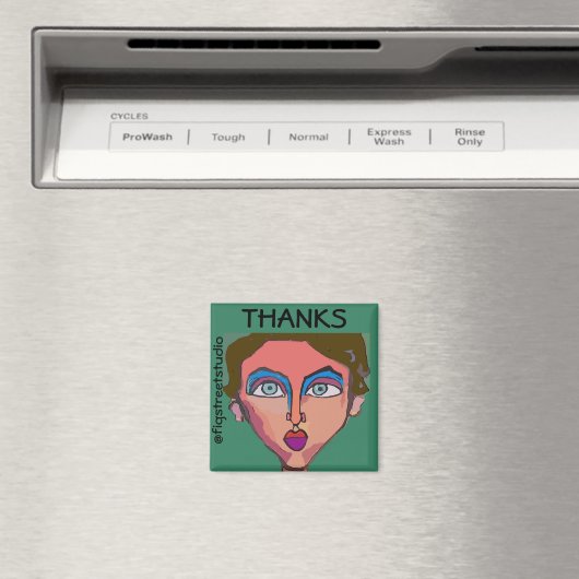 Lokaler Künstler, Dank, Text bearbeiten Magnet (In Situ (Geschirrspüler))