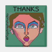 Lokaler Künstler, Dank, Text bearbeiten Magnet (Vorne)