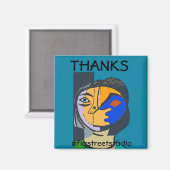 Lokaler Künstler, Dank, Text bearbeiten Magnet (Vorderseite/Rückseite)