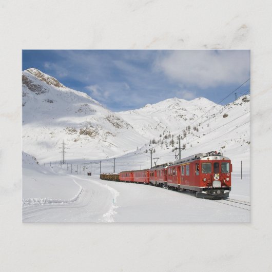 Lokaler Zug auf der Bernina-Linie Schweiz Postkarte (Vorderseite)