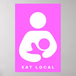 Lokales Essen / Stillen / Krankenpflege Symbol Poster