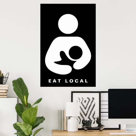 Lokales Essen / Stillen / Krankenpflege Symbol Poster (Heimbüro)