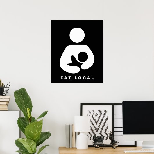 Lokales Essen / Stillen / Krankenpflege Symbol Poster (Heimbüro)