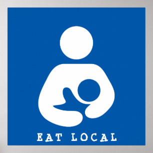 Lokales Essen / Stillen / Krankenpflege Symbol Poster