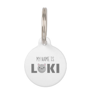 Loki Gray oder Ginger Cat Pet ID Tag Haustiermarke