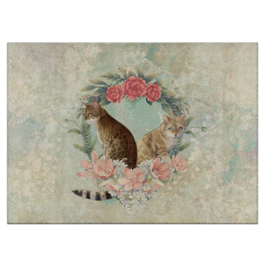 Lokis Buddies: Mika und Chidori Bengalische Katzen Schneidebrett (Vorderseite)