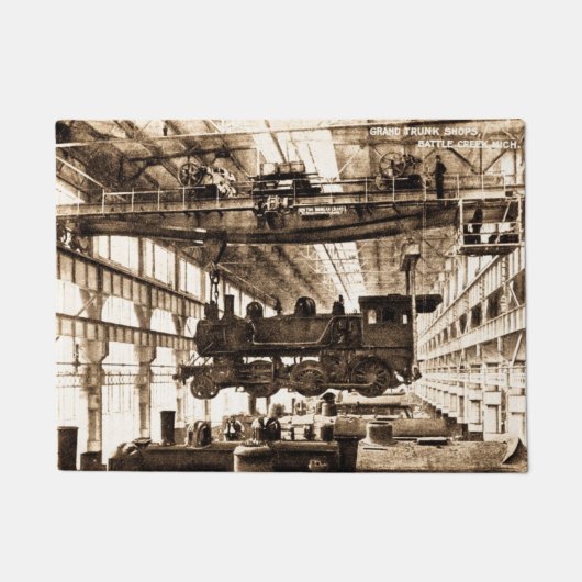 Lokomotive bearbeitet Battle-Creek Michigan Fußmatte (Vorderseite)
