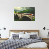 Lokomotive Canvas Print Leinwanddruck (Insitu (Schlafzimmer))
