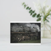 Lokomotive Dampf Motor Bahn Postkarte (Stehend Vorderseite)