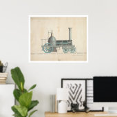 Lokomotive-Design (1344) Poster (Heimbüro)