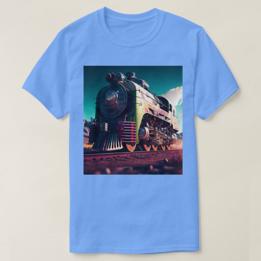 Lokomotive Eisenbahn Eisenbahn Eisenbahn AI Artwo T-Shirt (Design vorne)