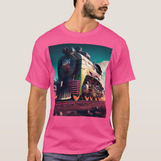 Lokomotive Eisenbahn Eisenbahn Eisenbahn AI Artwo T-Shirt