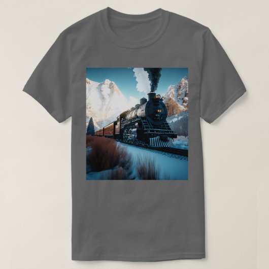 Lokomotive Eisenbahn Eisenbahn Eisenbahn AI Artwo T-Shirt (Design vorne)