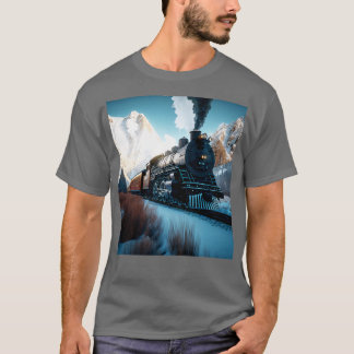 Lokomotive Eisenbahn Eisenbahn Eisenbahn AI Artwo T-Shirt