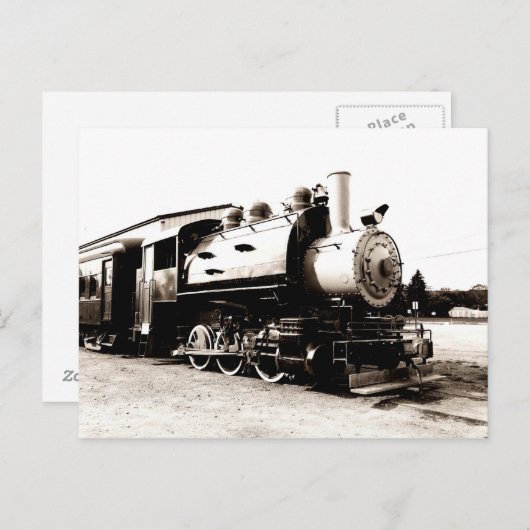 Lokomotive für den Vintagen Dampfzug Postkarte (Vorne/Hinten)
