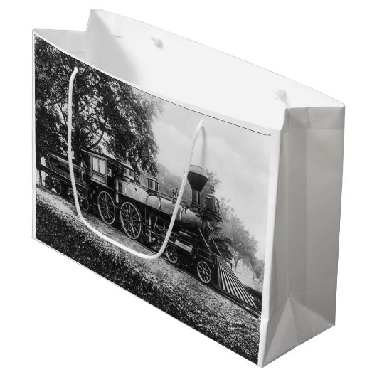 Lokomotive Große Geschenktüte (Vorderseite Schrägansicht)