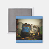 Lokomotive-Magnet für den Schienenverkehr - Maßges Magnet (Vorderseite/Rückseite)