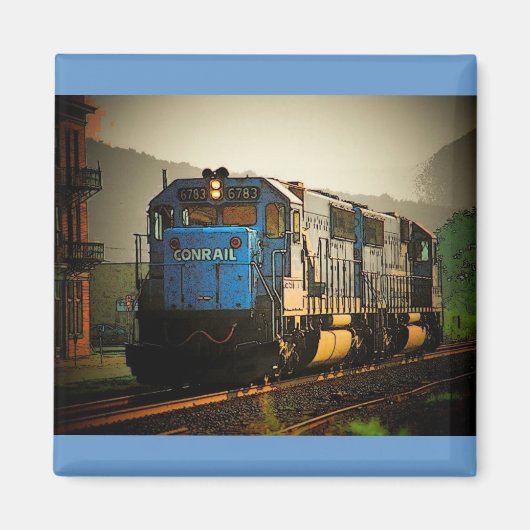 Lokomotive-Magnet für den Schienenverkehr - Maßges Magnet (Vorne)