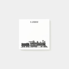 Lokomotive mit Kohlekraftwagen Personalisiert Post-it Klebezettel