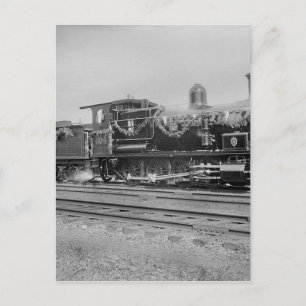 Lokomotive Motor der alten Eisenbahnlinie Postkarte