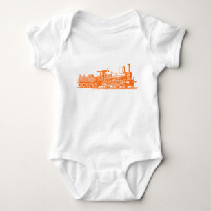 Lokomotive — Orange Baby Strampler