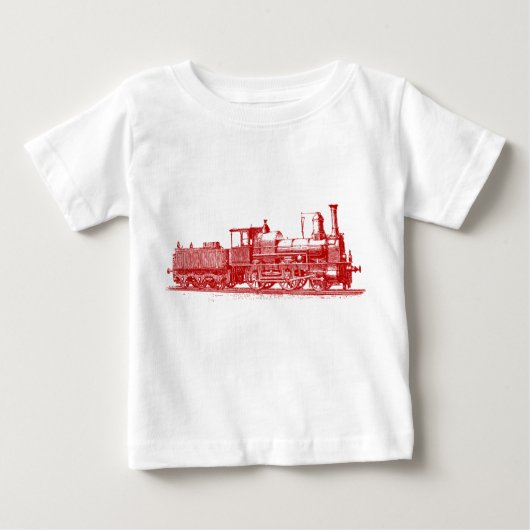 Lokomotive - Ruby Red Baby T-shirt (Vorderseite)