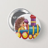 Lokomotive und Igel Button (Vorne & Hinten)