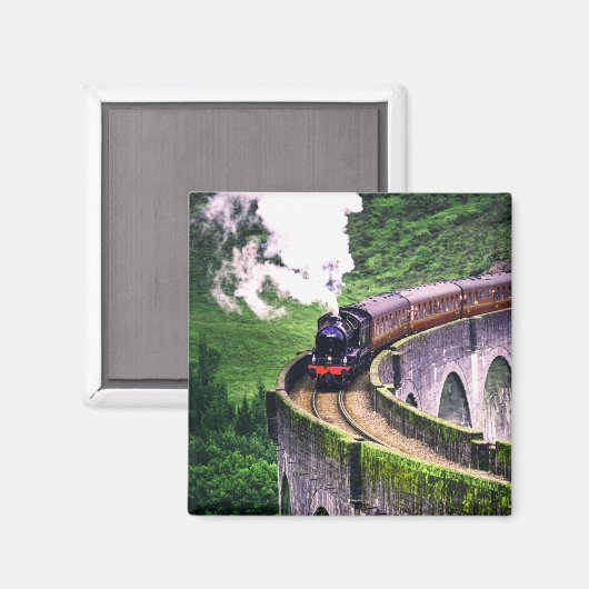 Lokomotive-Zug auf Brücke Magnet (Vorderseite/Rückseite)