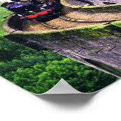 Lokomotive-Zug auf Brücke Poster (Ecke)