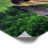 Lokomotive-Zug auf Brücke Poster (Ecke)