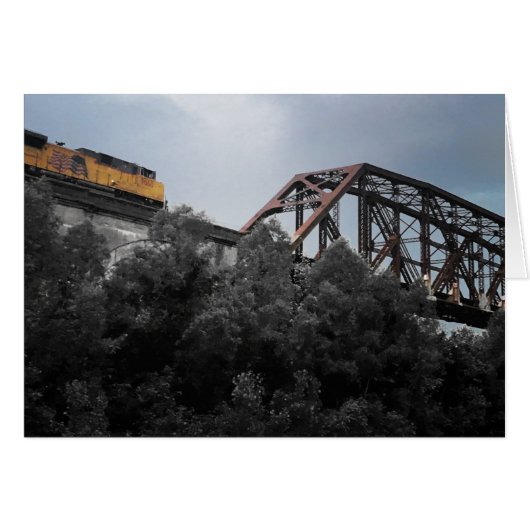 Lokomotive-Zug, der die Brücke überquert (Vorderseite (Horizontal))